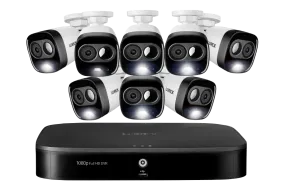 1080p HD 8-Channel Security System with 8 1080p Active Deterrence Security Cameras, Advanced Motion Detection and Smart Home Voice Control