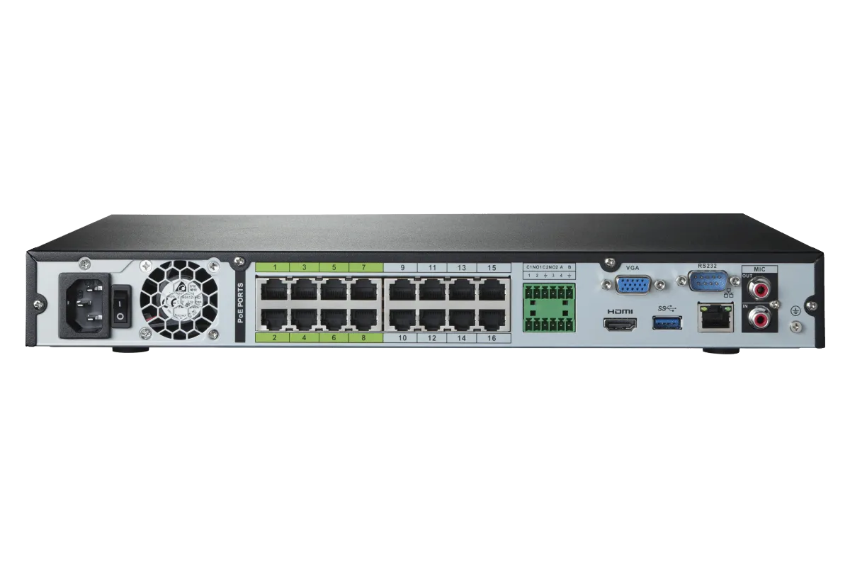 16-Channel 4K NVR System with Sixteen 4K (8MP) Nocturnal IP Varifocal Cameras