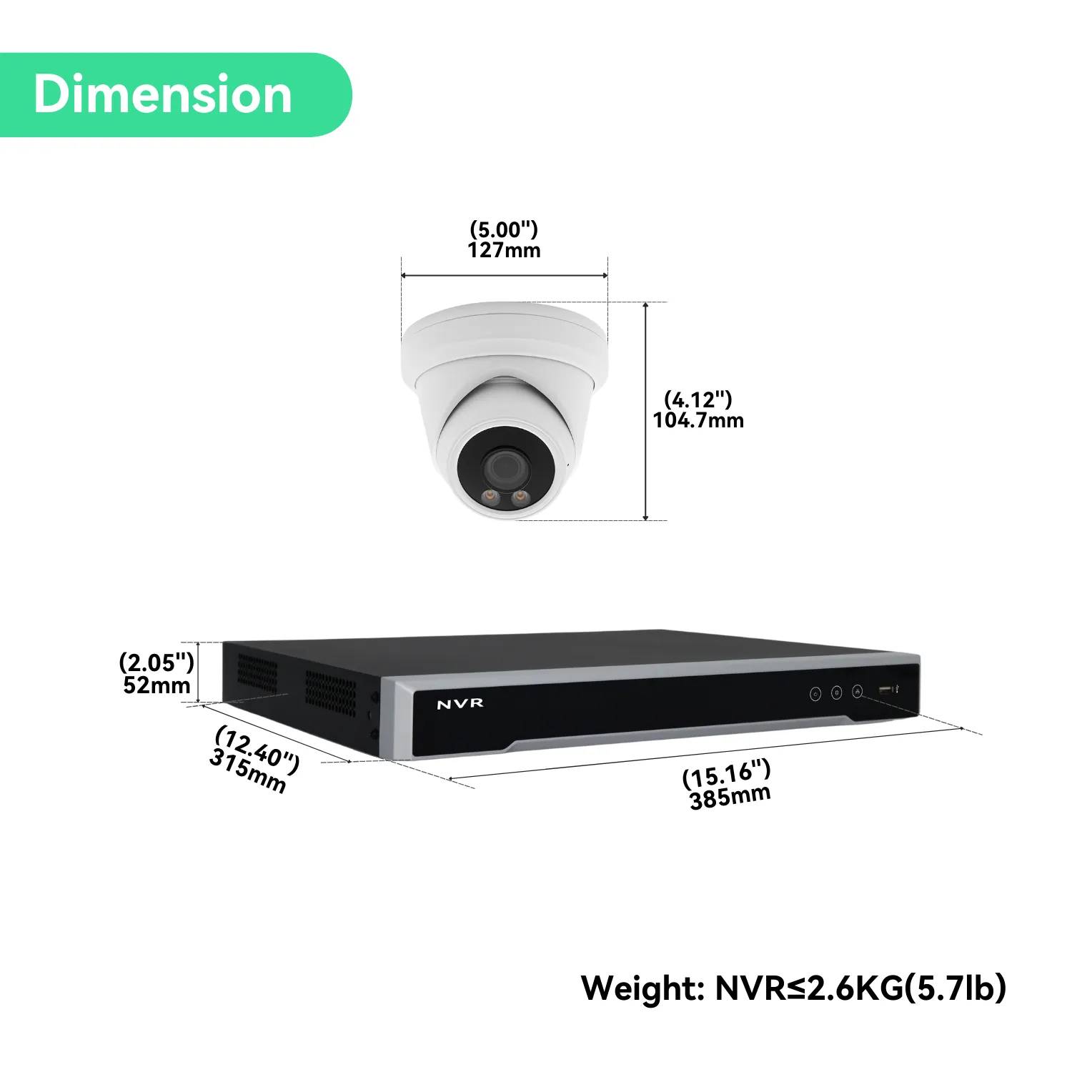 16CH 4K PoE IP Camera System with (16)6MP Night ColorVu Turret Cameras, 4TB HDD (KIT1616T5C)