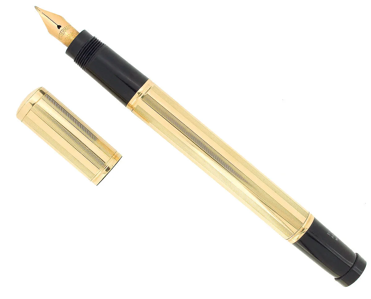 1920S 18CT SOLID GOLD WATERMAN 42 SAFETY FOUNTAIN PEN F-BBB FLEX NIB RESTORED