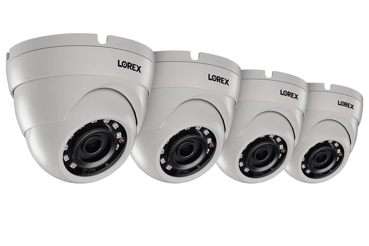 2K (5MP) Super HD Weatherproof Color Night Vision Dome Security Camera (4-pack)