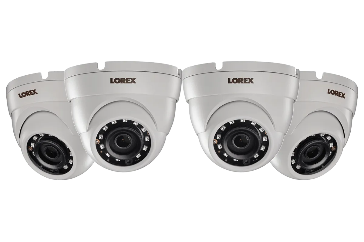 2K SuperHD Weatherproof Night-Vision Dome Security Camera (4-pack)