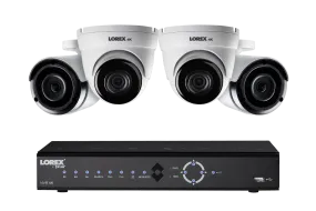 4K Ultra HD IP NVR security camera system with four 4K (8MP) IP cameras