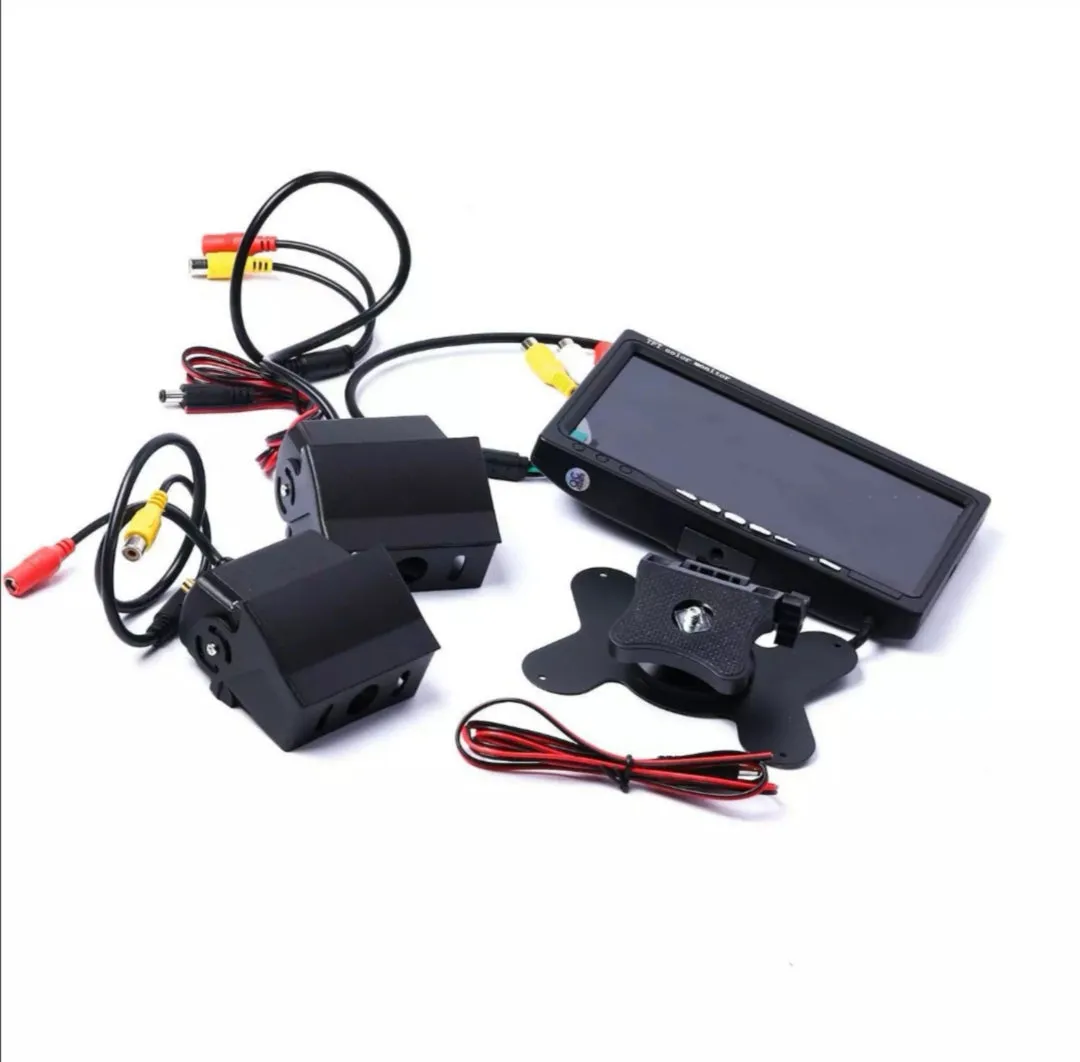 7" Wireless Rear View Kit HD LCD Monitor   Reverse Camera For Truck Caravan VAN RV Head Unit In Dash Plus OEM Fascia