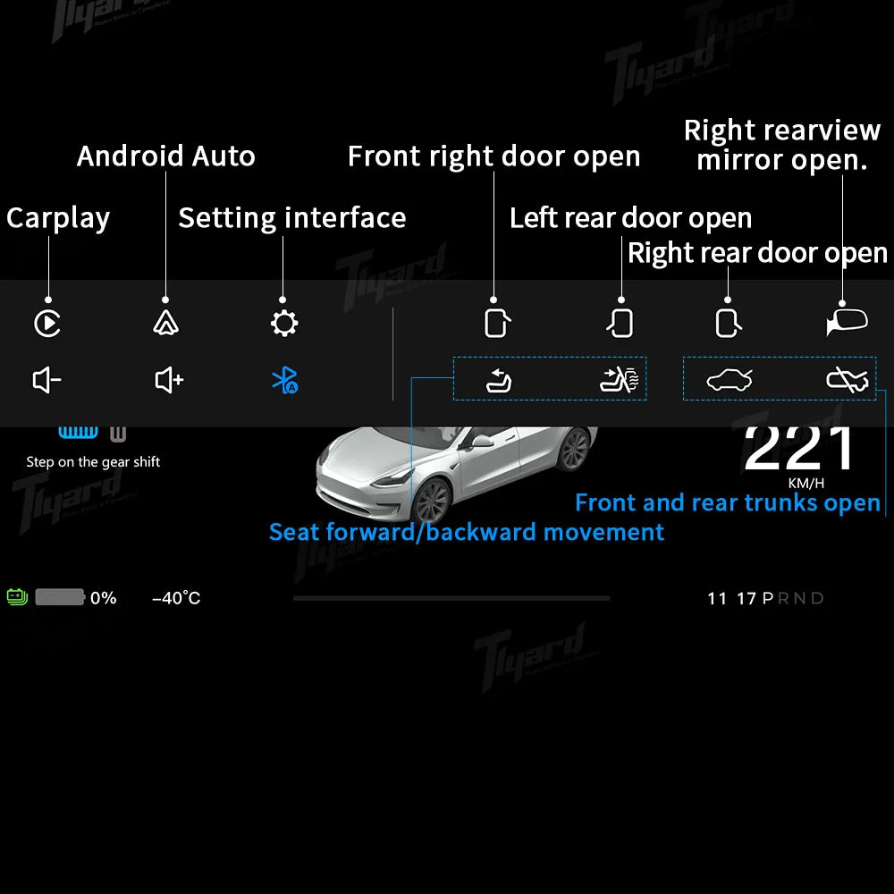 8.9-Inch Dashboard Display for Model 3 Highland: F9H Cluster with Ambient Lighting & Camera