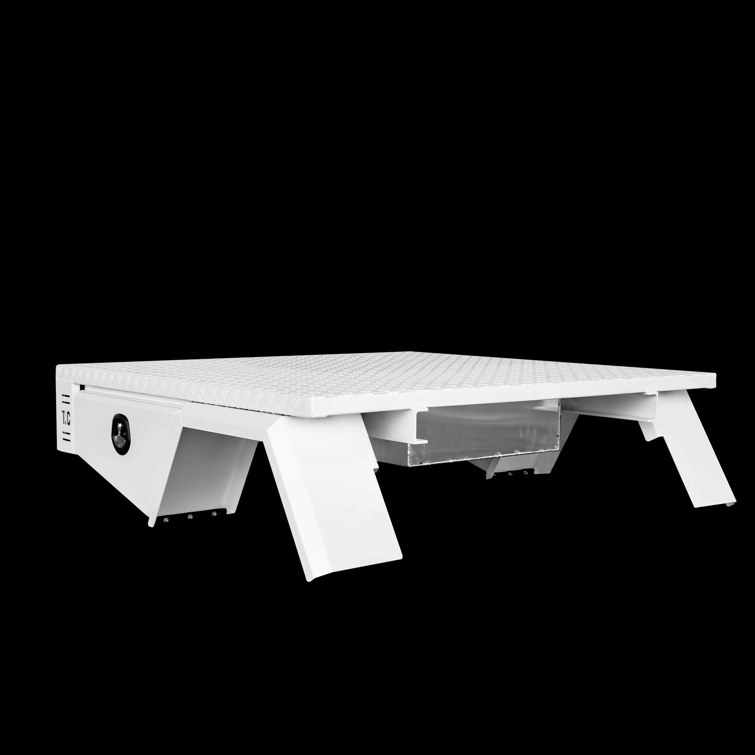 Aluminium Tray 1950mm No Headboard - White