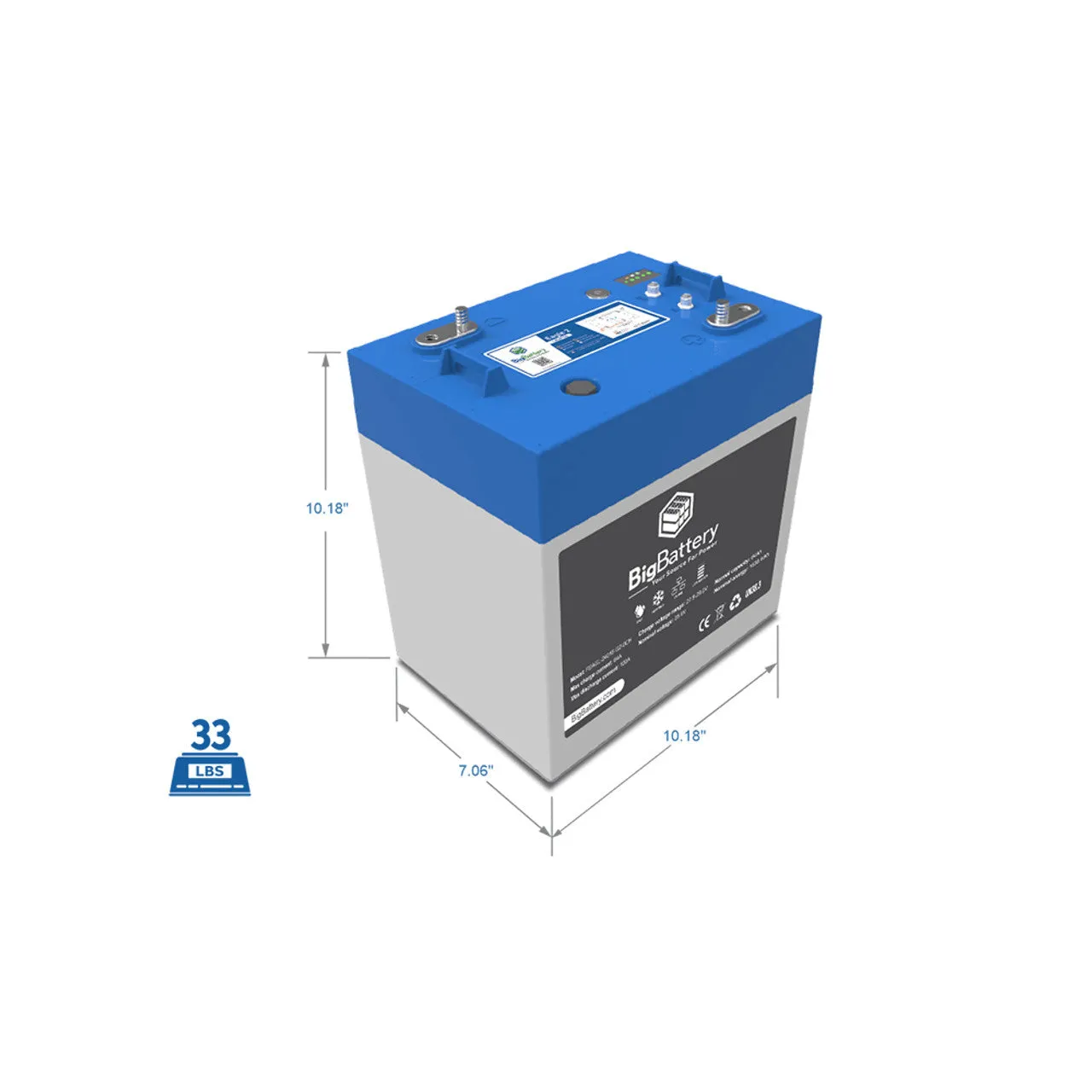 BigBattery | 24V EAGLE 2 | LiFePO4 Lithium Battery 1.63kWh | For Boats & Motorcycles