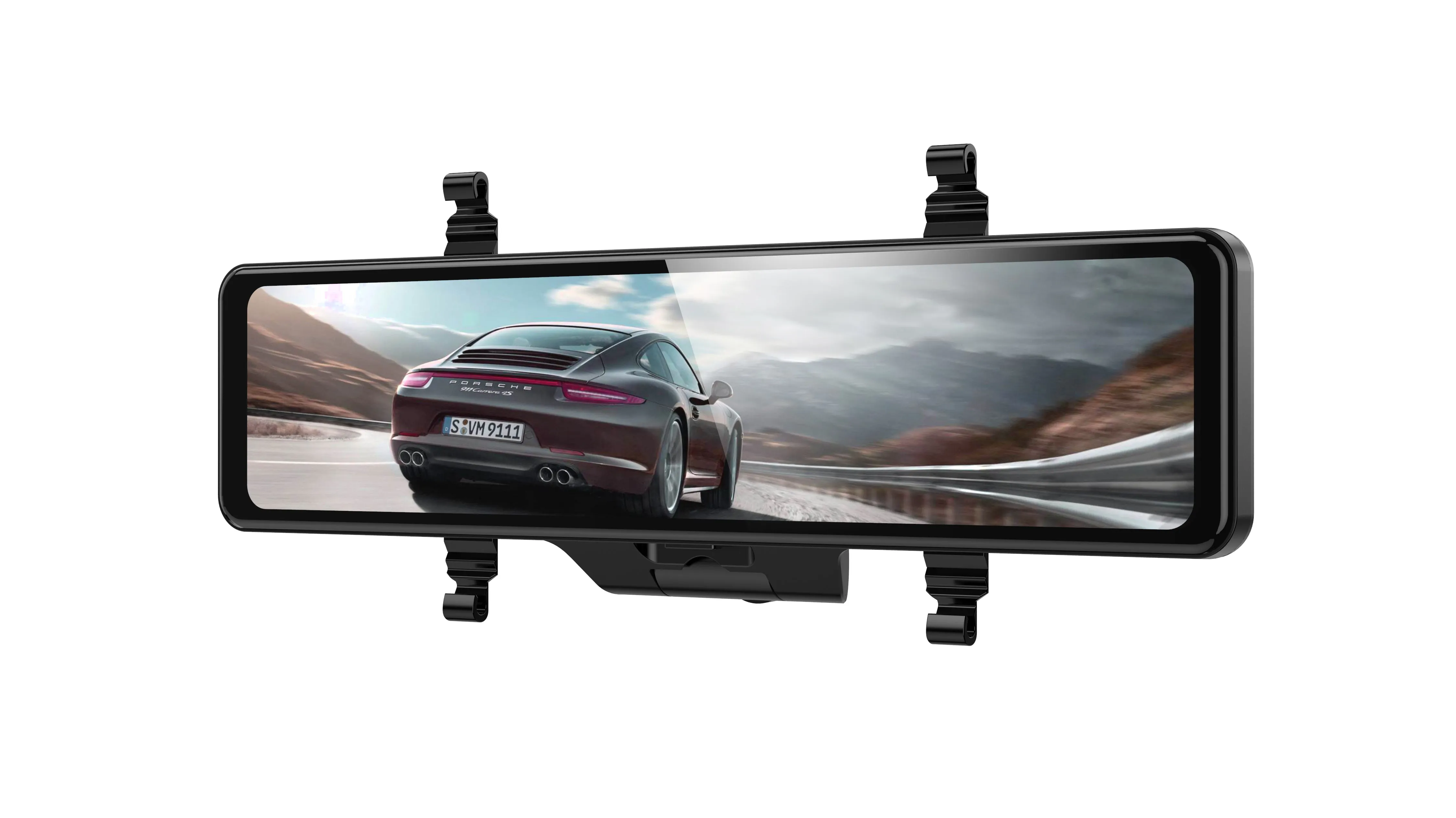 BOYO VTR1188M - 3 Channel Full HD Touch Screen Mirror Monitor Dash Camwith 360° Panoramic, Front & Rear View Camera Recording