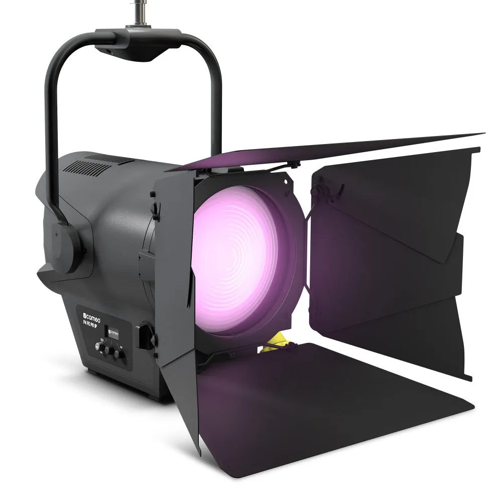 Cameo Pro CLF4FCPOIP Professional Pole-Operated IP65 Fresnel Full Color - Includes Barndoor and Gel Frame (RGBW)