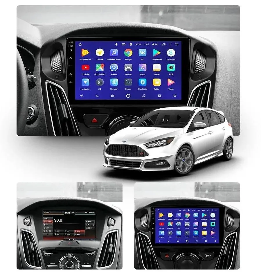 Car Dealz 10.2 Android 10.0 Ford Focus 3 Mk 3 2010-2018 w CAM In Dash Plus OEM Fascia