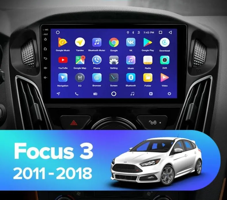 Car Dealz 10.2 Android 10.0 Ford Focus 3 Mk 3 2010-2018 w CAM In Dash Plus OEM Fascia