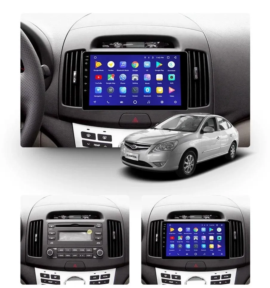 Car Dealz 10.2" Android 10.0 Hyundai Elantra 4 HD 2006-2012 w CAM Head Unit In Dash Plus OEM Fascia