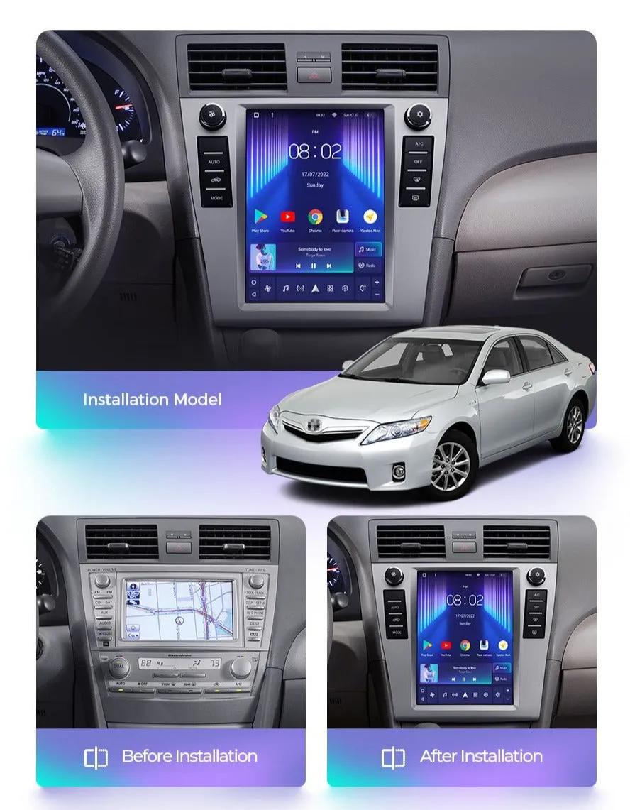 Car Dealz 11" Android 12.0 For Toyota Camry 6 XV 40 50 2006 - 2011 Tesla Vertical Screen In Dash Plus OEM Fascia