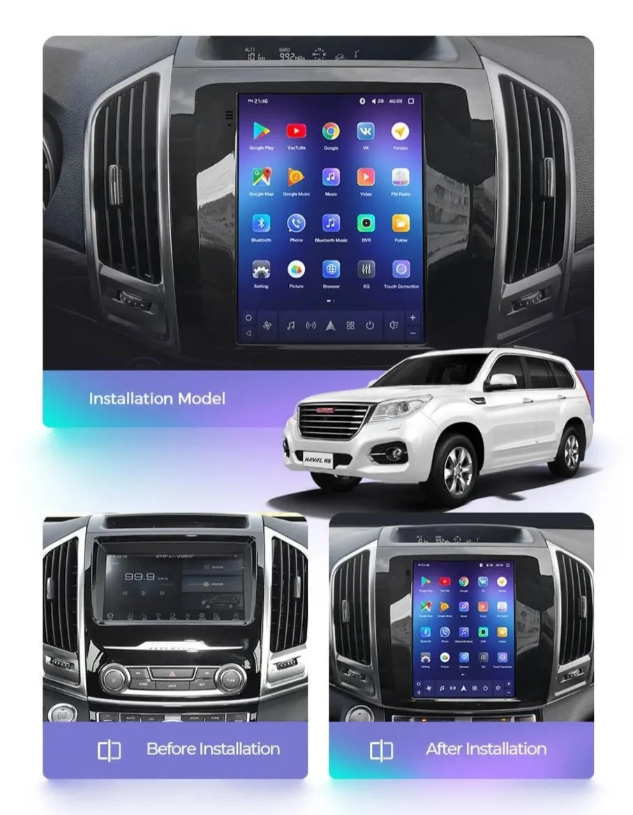 Car Dealz 11" Android 12.0 Haval H9 1 Tesla style 2015-2019 In Dash Plus OEM Fascia