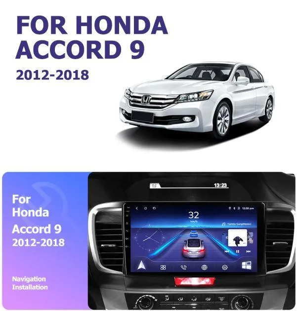 Car Dealz 9" Android 10.0 For Honda Accord 9 2012-2018 In Dash Plus OEM Fascia