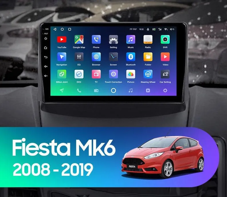 Car Dealz Premium Advanced 4G Data Model 10.2" Android 12.0 For Ford Fiesta Mk 6 2008 - 2019 In Dash Plus OEM Fascia