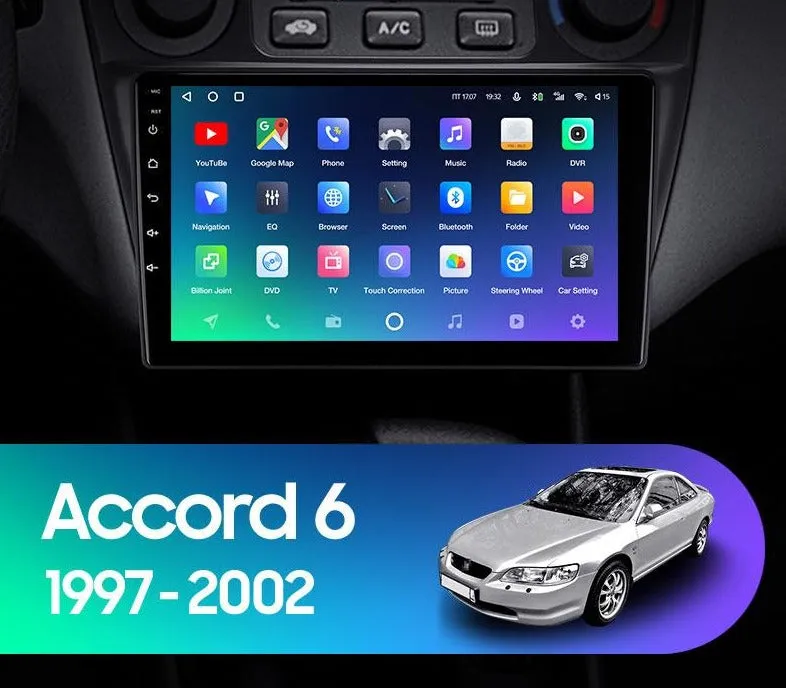 Car Dealz Premium Advanced 4G Data Model 10.2" Android 12.0 For Honda Accord 6 1997 - 2002 In Dash Plus OEM Fascia