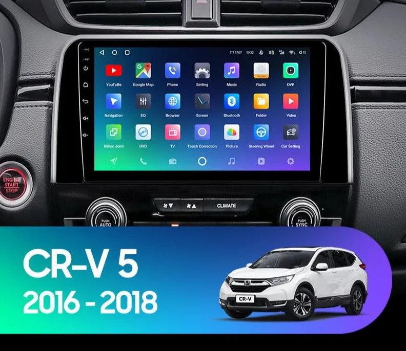 Car Dealz Premium Advanced 4G Data Model 10.2" Android 12.0 For Honda CRV CR - V 5 RT RW 2016 - 2018 In Dash Plus OEM Fascia