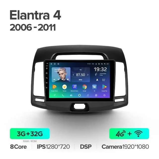 Car Dealz Premium Advanced 4G Data Model 10.2" Android 12.0 For Hyundai Elantra 4 HD 2006 - 2012 In Dash Plus OEM Fascia