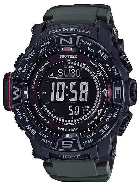 Casio ProTrek Triple Sensor Tough Solar Mens Outdoor Watch Black IP PRW3510Y-8