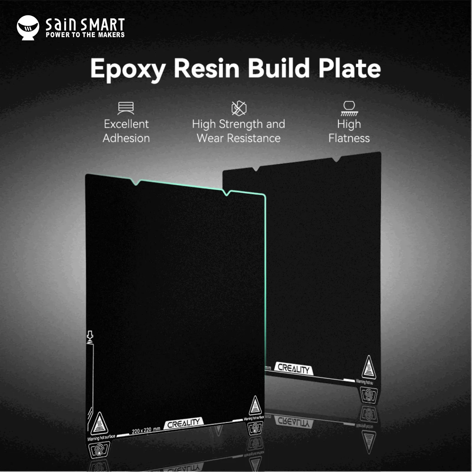 Creality Epoxy Resin Build Plate 235x235mm, Double-Sided Textured Spring Steel Bed Plate