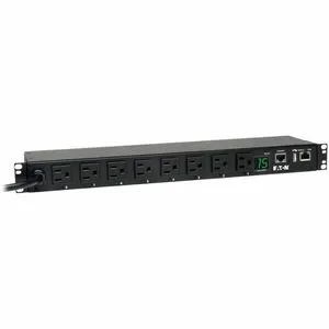 Eaton 1.4kW Single-Phase Switched PDU, LX Interface, 120V Outlets (8 5-15R), NEMA 5-15P, 12 ft. (3.66 m) Cord, 1U Rack, TAA