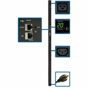 Eaton 3.7kW Single-Phase Switched PDU - LX Interface, 208/230V Outlets (20 C13 & 4 C19), C20/L6-20P, 0U, TAA