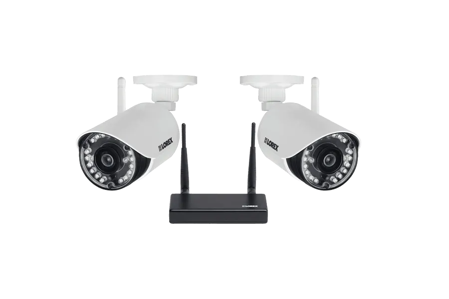 HD 720p Indoor/Outdoor Wireless Security Cameras with Receiver (2-pack)