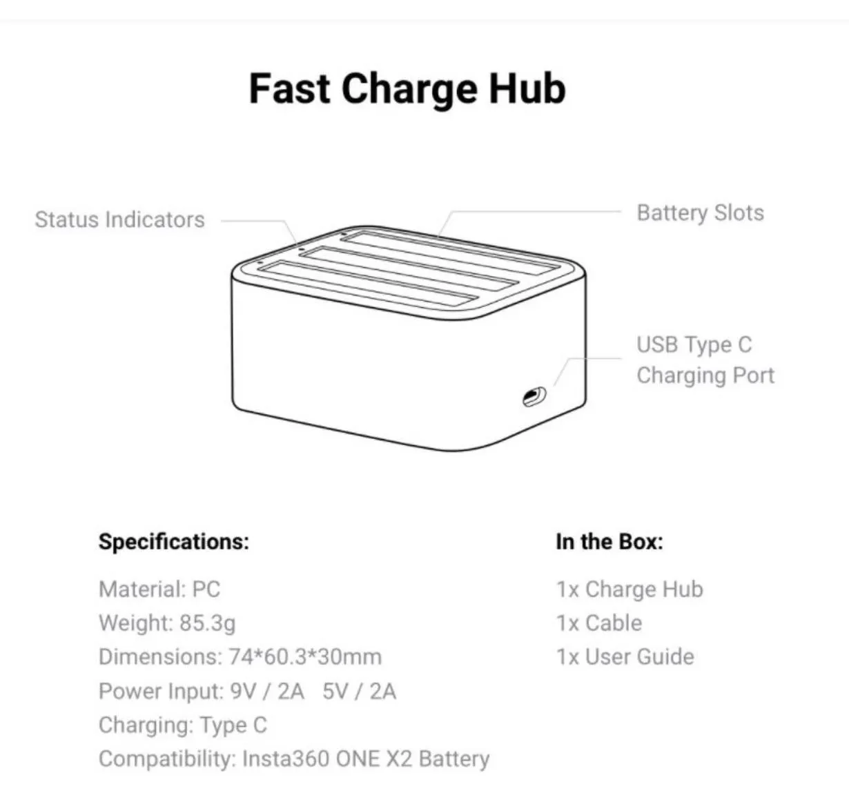 Insta360 One X2 Fast Charging Hub