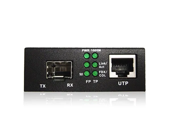 Media Converter, Gigabit Ethernet, RJ45-SFP Transceiver Port, 10/100/1000 Mbps Ethernet