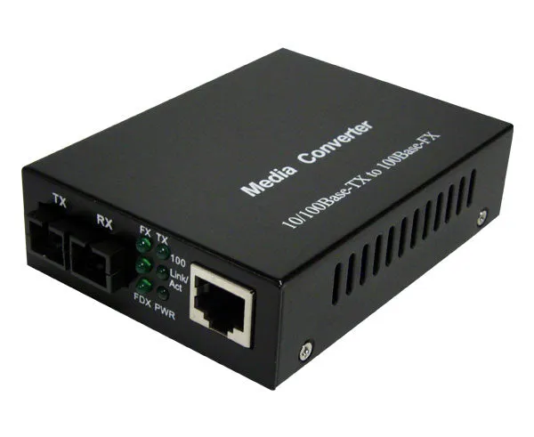 Media Converter, Multimode, Fast Ethernet, 2K, RJ45-Duplex SC