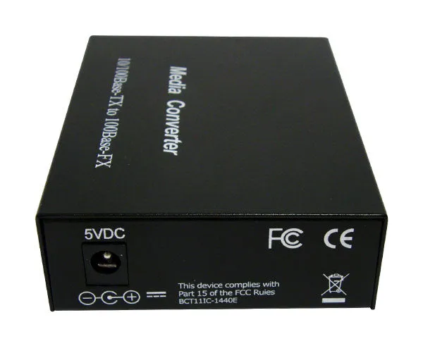 Media Converter, Single Mode, Fast Ethernet, 20K, RJ45-Duplex SC