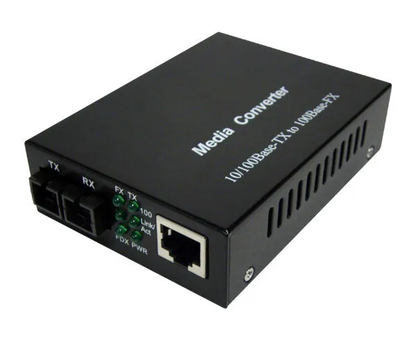 Media Converter, Single Mode, Fast Ethernet, 20K, RJ45-Duplex SC