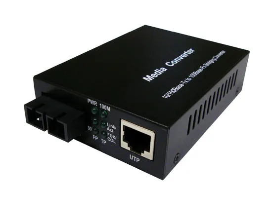 Media Converter, Single Mode, Fast Ethernet, 40K, RJ45-Duplex SC