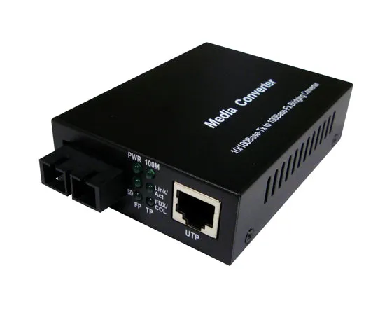 Media Converter, Single Mode, Fast Ethernet, 60K, RJ45-Duplex SC