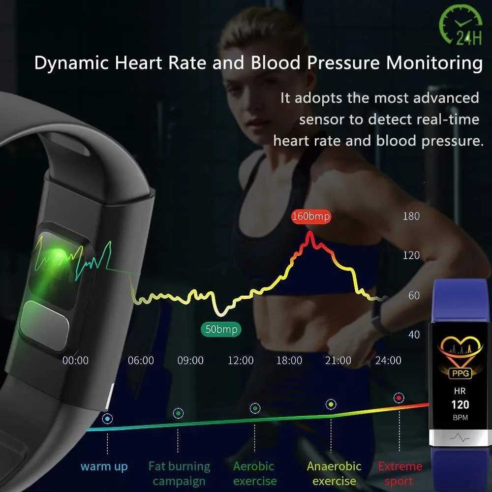 MorePro V19 Fitness Tracker ECG Monitor & Sleep Monitor Blue