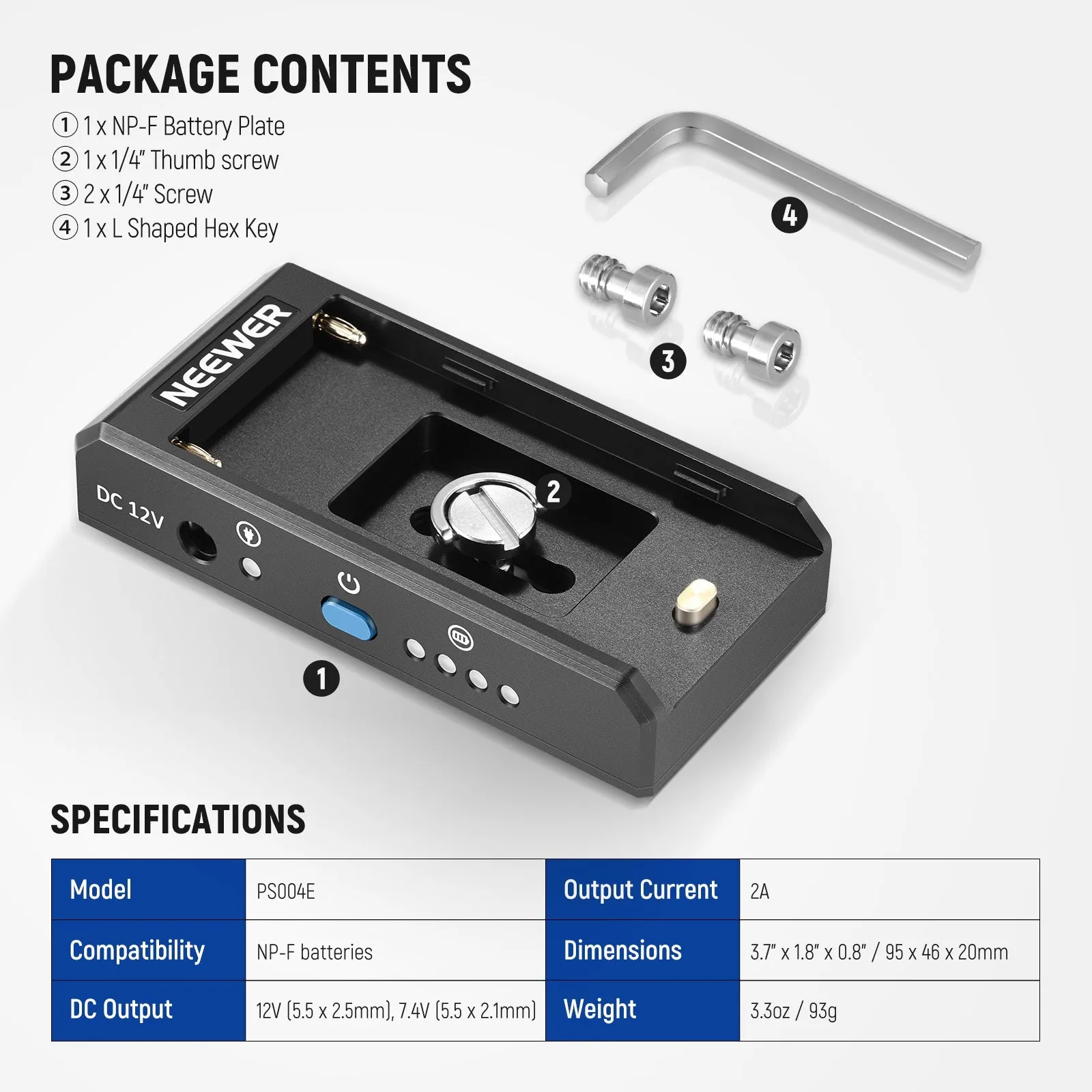 NEEWER PS004E Sony NP-F Battery Adapter Plate