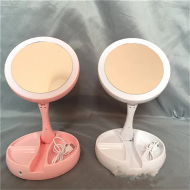 New Style Makeup Mirror LED Makeup Mirror Folding Storage Makeup Mirror