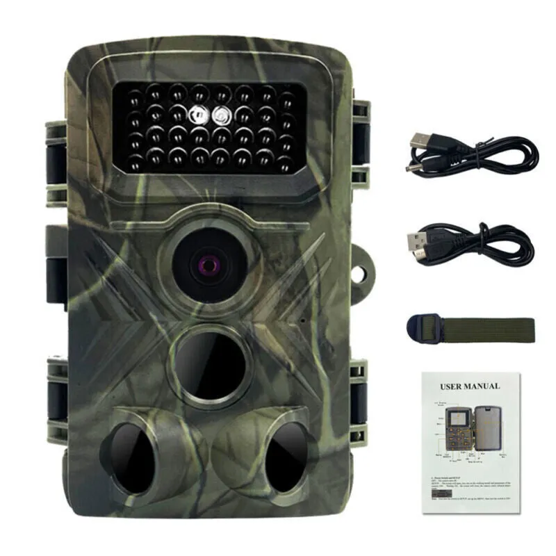 Night Vision 36MP Trail Camera, 1080P, 120° Lens, IP56 Waterproof