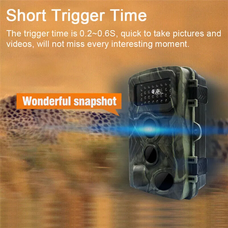 Night Vision 36MP Trail Camera, 1080P, 120° Lens, IP56 Waterproof