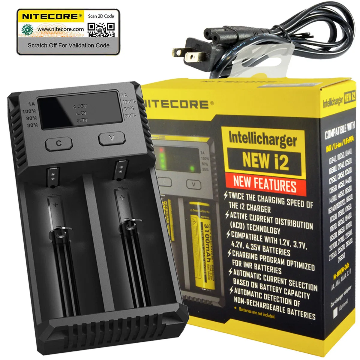 Nitecore NEW i2 Intellicharger  - 2016 Version