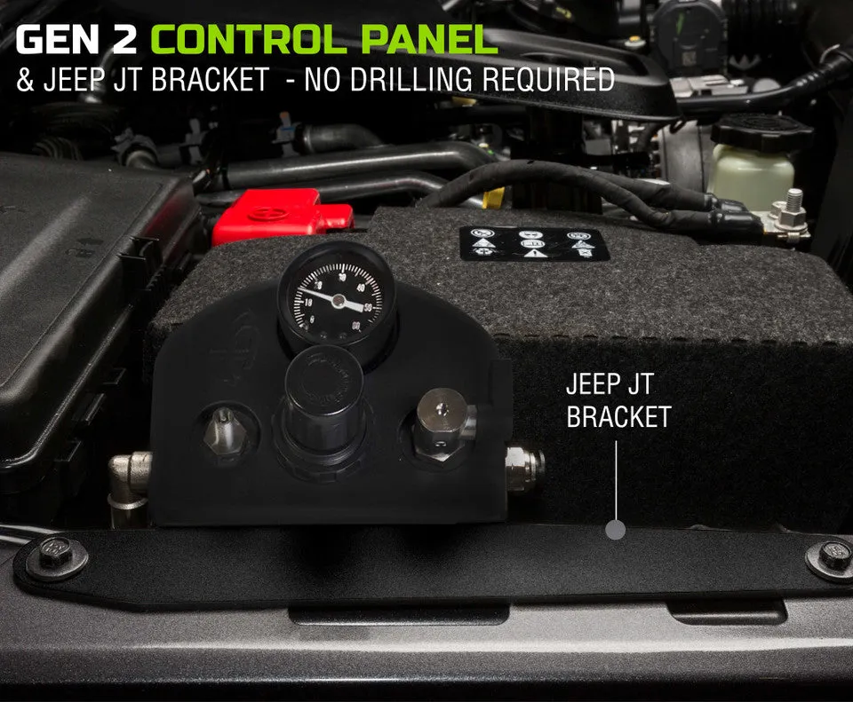 Overland Vehicle Systems 4 Tire Inflation System - Jeep Gladiator JT Engine Bay Passenger Side