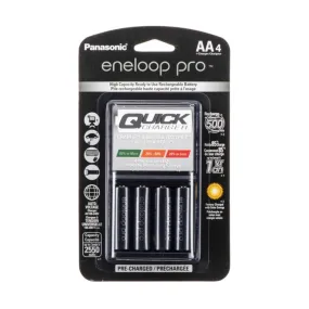 Panasonic Eneloop Quick Charger   4 AA Eneloop Pro Batteries