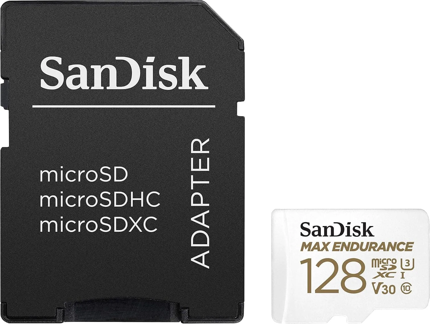 SanDisk MAX ENDURANCE Video Monitoring for Dashcams & Home Monitoring 128 GB microSDXC Memory Card   SD Adaptor 60,000 Hours Endurance