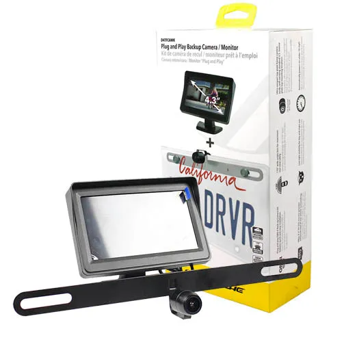 Scosche 4.3" Monitor Back Up Camera System with Mountable License Frame D4TFCAMK