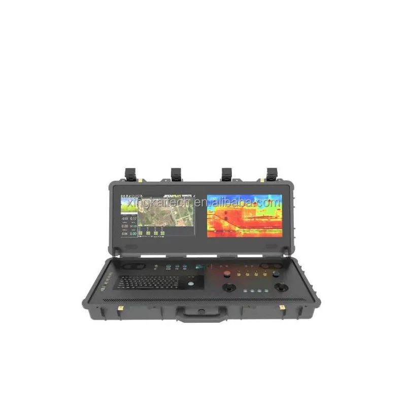 Uav Wireless Mesh Network Manufacturer Fire Fighting Drone RF Modules Dual-Screen Portable Ground Control Station