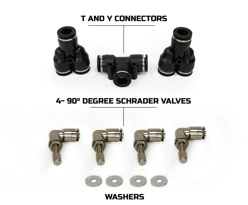 Up Down Air 4 Tire Inflation System - Jeep Wrangler JK & JKU Engine Bay Mount Driver Side Rear