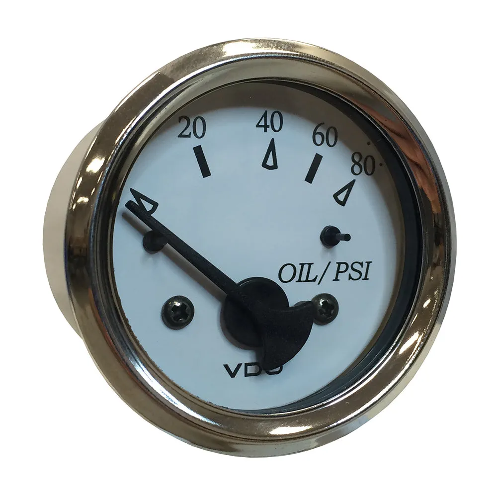 VDO Cockpit Marine 52MM (2-1/16") Oil Pressure Gauge - White Dial/Chrome Bezel [350-15276]